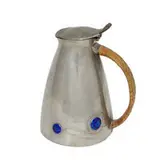 Lebolt & Co., Tudric lidded pitcher with four inset cabochons, #0307