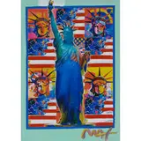 Peter Max, God Bless America — With Five Liberties, 2001