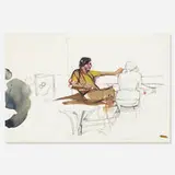 Richard Estes, Untitled, c. 1975, gouache and pencil on board