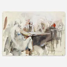 Richard Estes, Untitled, c. 1975, graphite and gouache on paper