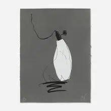 Soft Light Bulb - Night by Claes Oldenburg, 1997, lithograph in colors with chine-collé on Dieu Donne gray paper, sold Jul 2020