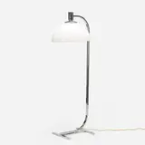 AM/AS floor lamp by Franco Albini, Franca Helg, and Antonio Piva, 1969, chrome-plated steel, milk glass, chrome-plated brass, sold Jul 2020