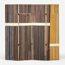 Anke Blaue, Untitled (folding screen), c. 2000, painted canvas over wood