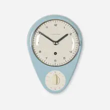 Max Bill, wall clock and timer, 1954, glazed porcelain, glass, aluminum, enameled aluminum
