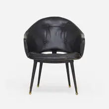 lounge chair by Modern, c. 1940, leather, brass, sold Jul 2020