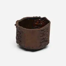 vessel by June Schwarcz, c. 1983, electroformed copper foil with enamel and patina, sold Jul 2020