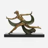 Alexandre Ouline, Untitled (Dancer), c. 1930, cast bronze with applied enamel