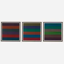 Sol LeWitt, Horizontal Bands, Colors Superimposed (triptych), 1988, screenprint in colors on Arches Cover paper