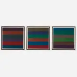 Sol LeWitt, Horizontal Bands, Colors Superimposed (triptych), 1988, screenprint in colors on Arches Cover paper