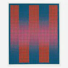 Trespass by Julian Stanczak, 1979, screenprint in colors, sold Jul 2020