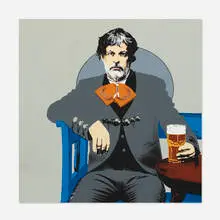 Rodney Graham, A Glass of Beer, 2005, screenprint on mirror