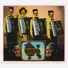 Flamenco by Ed Paschke, 1991, screenprint in colors, sold Jul 2020