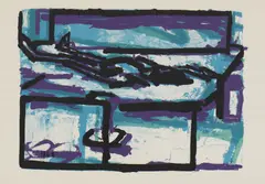 Frank Auerbach, Untitled, b.1931) 'Reclining Figure I' screenprint in colours