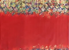 Untitled by Barbara McGivern, acrylic and gold leaf on canvas overall 137 x 170cm, sold Oct 2021