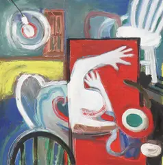 Untitled by Peter Denmark, acrylic on canvas 121.5 x 121.5cm, sold Oct 2021