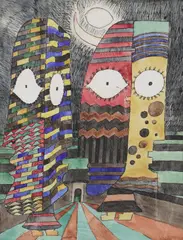 Untitled by Basil Rakoczi, pen and ink and watercolour 76 x 55cm Provenance: Irish Exhibition of Living Art 1948. ., sold Oct 2021