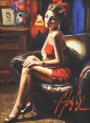 Untitled by Fabian Perez, oil on canvas 30 x 23cm Provenance: With DeMontfort Fine Art., sold Oct 2021