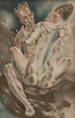 Francis Plummer, Untitled, Francis Plummer (1930-2019) Two figures oil on board 61 x 41cm .