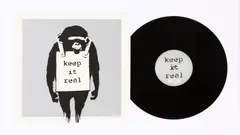 Untitled by Banksy, Banksy (b.1974) 'Keep it Real' (silver) screenprint on record sleeve, sold Oct 2021