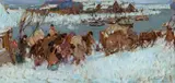 Leon Gaspard, Russie (Winter March Along the River), oil on board