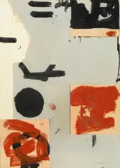 Untitled by Emerson Woelffer, 1954, oil, ink, glue, and paper board collage on paper, sold May 2007