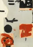 Untitled by Emerson Woelffer, 1954, oil, ink, glue, and paper board collage on paper, sold May 2007