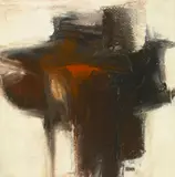 Robert Irwin, Untitled, oil, cloth and burlap on board