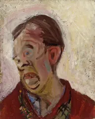 Hassel Smith, Self Portrait, 1948, oil on canvas board