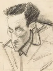 Hassel Smith, A Portrait of David Park, 1947; Untitled Portrait (double sided), graphite on paper