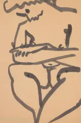David Park, Seated Female #19, c.1955-1959, ink on paper