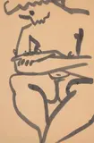 David Park, Seated Female #19, c.1955-1959, ink on paper