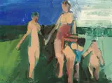 Theophilus Brown, Untitled (Figures), oil on canvas board
