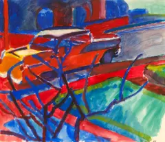 Bruce McGaw, Car at Curb, 1958, watercolor on paper