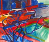 Bruce McGaw, Car at Curb, 1958, watercolor on paper
