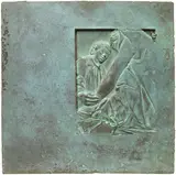Robert Graham, Franklin Delano Roosevelt Memorial Plaque, Social Programs, 1996, bronze relief with unique patina