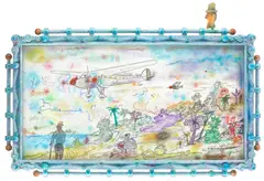 Airplane Drawing by Roy De Forest, 1993, mixed media on paper with constructed frame, offered May 2007
