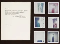 Allan Kaprow, Help Yourself, 1992, envelope, letter, Polaroid camera, shirts, sunglasses