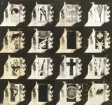 Wallace Berman, Untitled, collage on board with positive image verifax