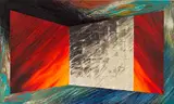 Laddie John Dill, Death in Venice, 1988, acrylic and cement wash on canvas on board