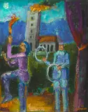 Carlos Almaraz, Providence & Charity, 1988/1989, oil on canvas