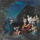 Sandow Birk, The Provocation (Stonewall 1969), 1999, oil and acrylic on canvas