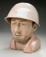 John Wayne Cookie Jar by Kim Dingle, 1995, glazed cast ceramic with china paint, offered May 2007