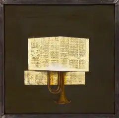 Deborah Oropallo, Trumpet, 1990, oil and graphite on paper