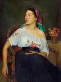 Abel George Warshawsky, A Portrait of the Artist's Wife in Eastern European Dress