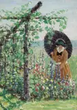 Harry L. Hoffman, A Japanese Parasol, 1915, oil on board