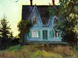 Elmer Hader, Hopper House, oil on canvas board
