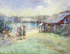 Harriette Bowdoin, The Promenade, oil on canvas