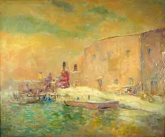 A View of a Dock by Fred Wagner, oil on canvas, offered May 2007