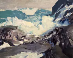 Frederick Judd Waugh, Crashing Seas, oil on masonite