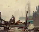 Emile Gruppé, Lobstermen Returning Home, oil on canvas